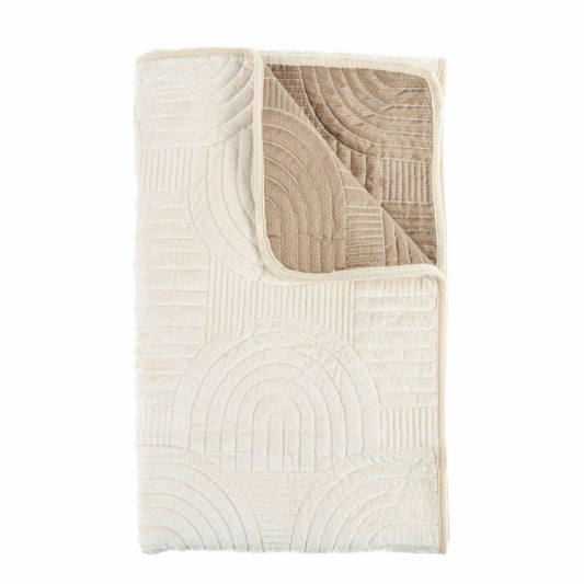 Cuvertura Canapea, Naimeed D4901L, 70x240cm, poliester, pufoasa, matlasata, Crem
