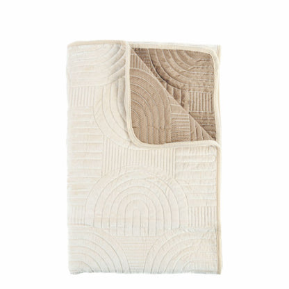 Cuvertura Canapea, Naimeed D4901M, 70x210cm, poliester, pufoasa, matlasata, Crem