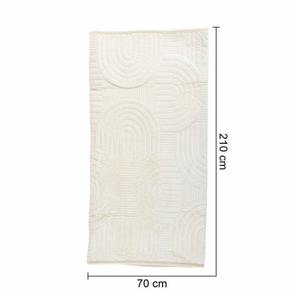 Cuvertura Canapea, Naimeed D4901M, 70x210cm, poliester, pufoasa, matlasata, Crem