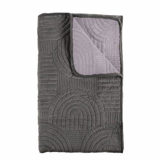 Cuvertura Canapea, Naimeed D4902L, 70x240cm, poliester, pufoasa, matlasata, Gri Inchis