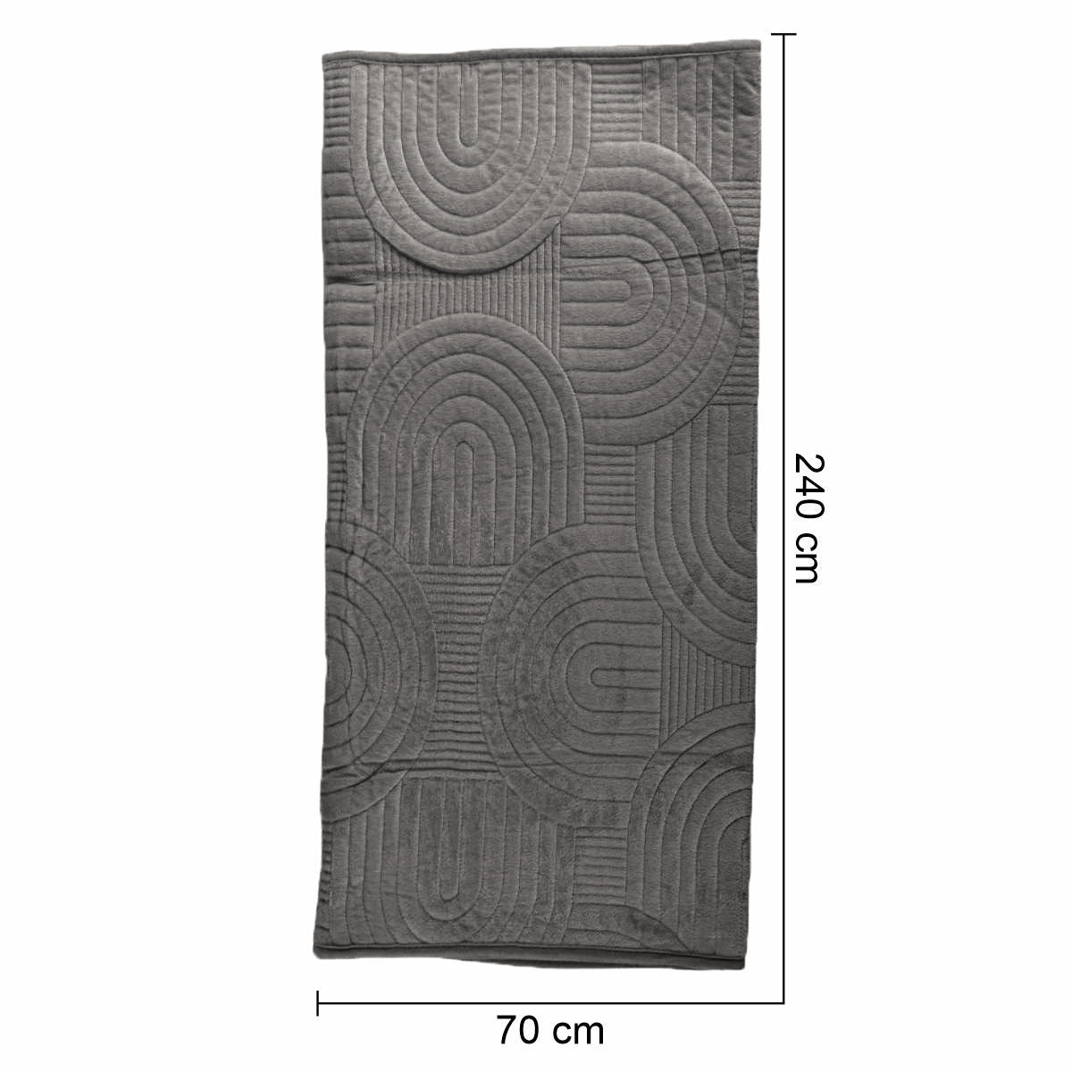 Cuvertura Canapea, Naimeed D4902L, 70x240cm, poliester, pufoasa, matlasata, Gri Inchis