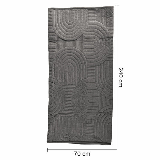 Cuvertura Canapea, Naimeed D4902L, 70x240cm, poliester, pufoasa, matlasata, Gri Inchis