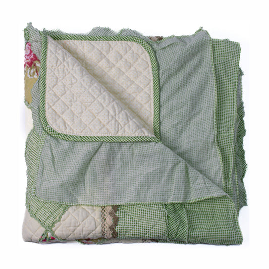 Cuvertura Canapea, Naimeed D4904L, 70x240cm, poliester, pufoasa, matlasata,cu model floral Verde Deschis