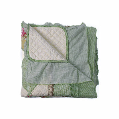 Cuvertura Canapea, Naimeed D4904S, 70x150cm, poliester, pufoasa, matlasata,cu model floral Verde Deschis