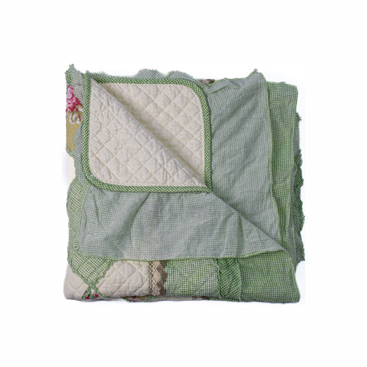 Cuvertura Canapea, Naimeed D4904S, 70x150cm, poliester, pufoasa, matlasata,cu model floral Verde Deschis