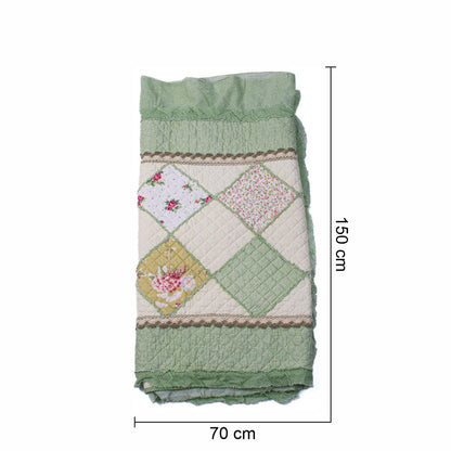 Cuvertura Canapea, Naimeed D4904S, 70x150cm, poliester, pufoasa, matlasata,cu model floral Verde Deschis