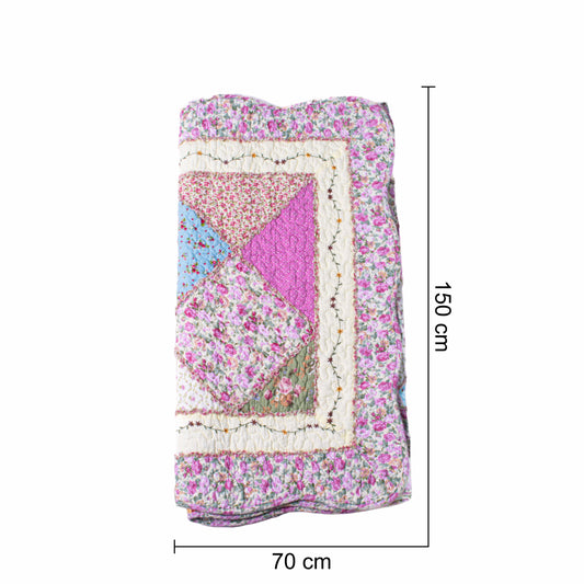 Cuvertura Canapea, Naimeed D4905S, 70x150cm, poliester, pufoasa, matlasata,cu model floral Roz