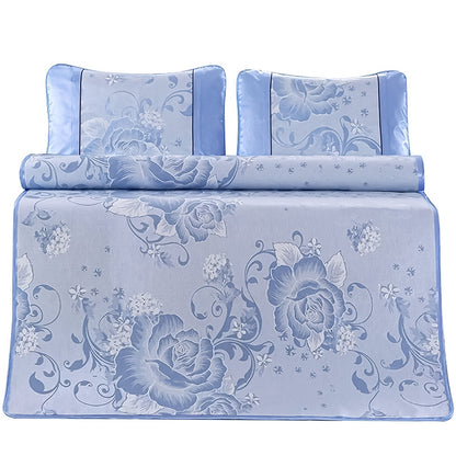 Set lenjerie pat dublu, latime 180cm, Naimeed D4912, Albastru