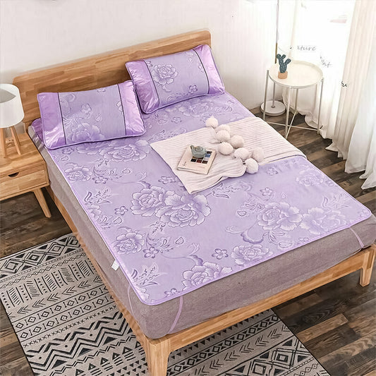 Set lenjerie pat dublu, latime 145cm, Naimeed D4911-Purple, Mov