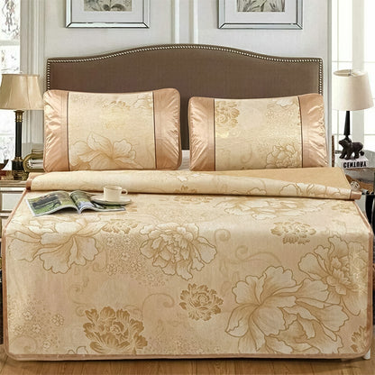 Set lenjerie pat dublu, latime 180cm, Naimeed D4912, Portocaliu