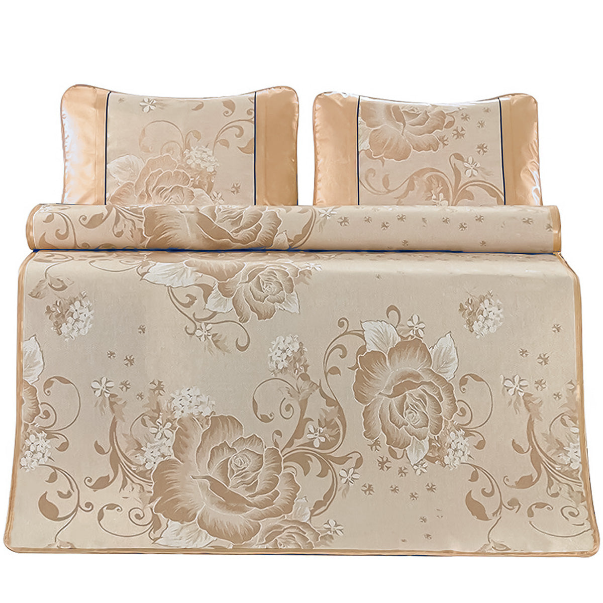 Set lenjerie pat dublu, latime 145cm, Naimeed D4911-Orange, Portocaliu