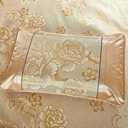 Set lenjerie pat dublu, latime 180cm, Naimeed D4912, Portocaliu