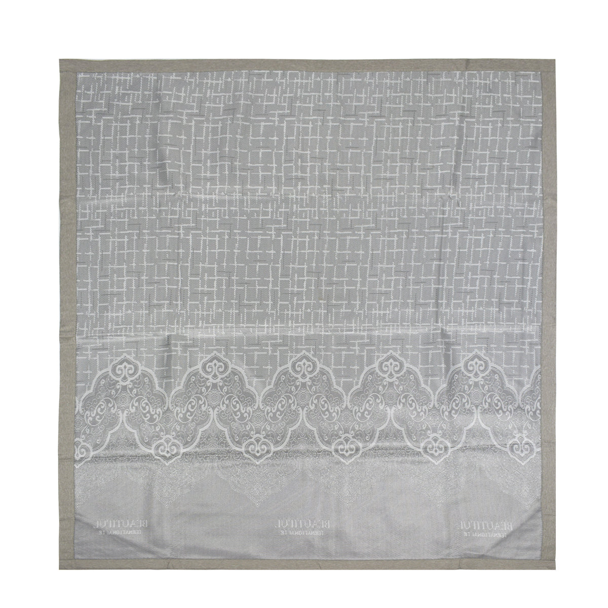 Set lenjerie pat dublu, latime 145cm, Naimeed D4913, model Beautiful, Gri