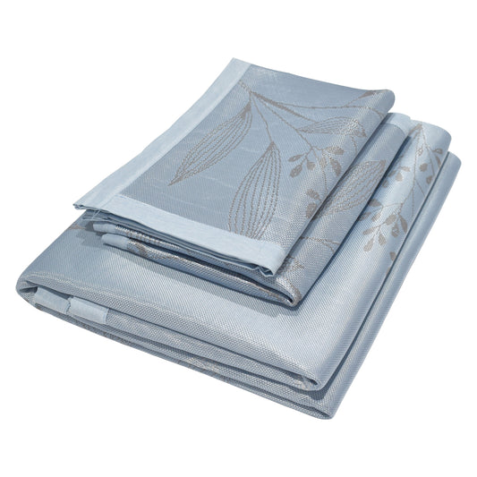 Set lenjerie pat dublu, latime 145cm, Naimeed D4913, model Romantic, Albastru