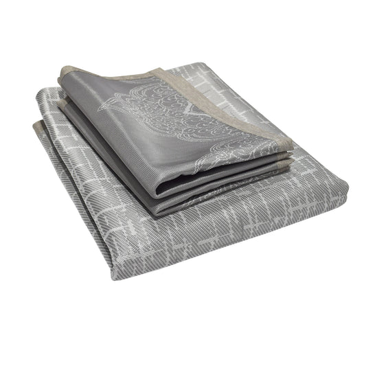 Set lenjerie pat dublu, latime 145cm, Naimeed D4913, model Beautiful, Gri