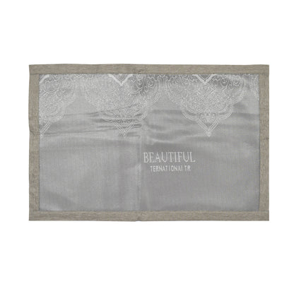 Set lenjerie pat dublu, latime 145cm, Naimeed D4913, model Beautiful, Gri