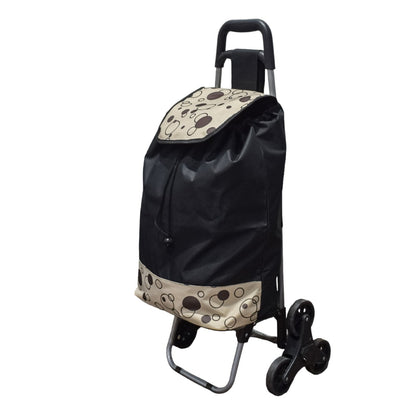 Carucior de piata pliabil, Naimeed D4943, 6 roti, 37 L, Negru