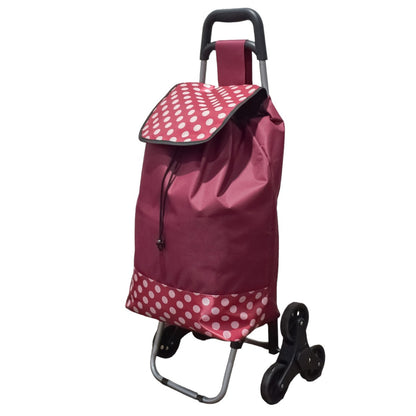 Carucior de piata pliabil, Naimeed D4943, 6 roti, 37 L, Visiniu
