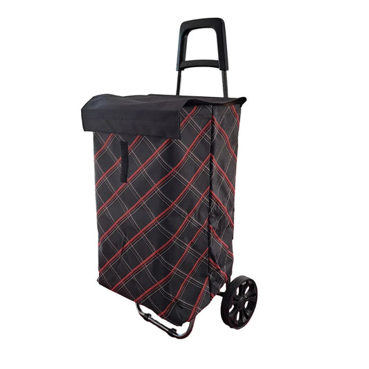 Carucior de piata pliabil, Naimeed D4946, 2 roti, 62 L, Negru-Rosu - 221.ro