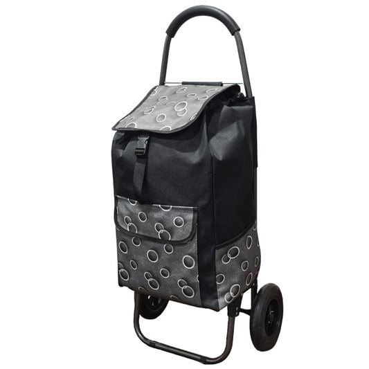 Carucior de piata pliabil, Naimeed D4947, 2 roti, 49 L, Negru/Alb