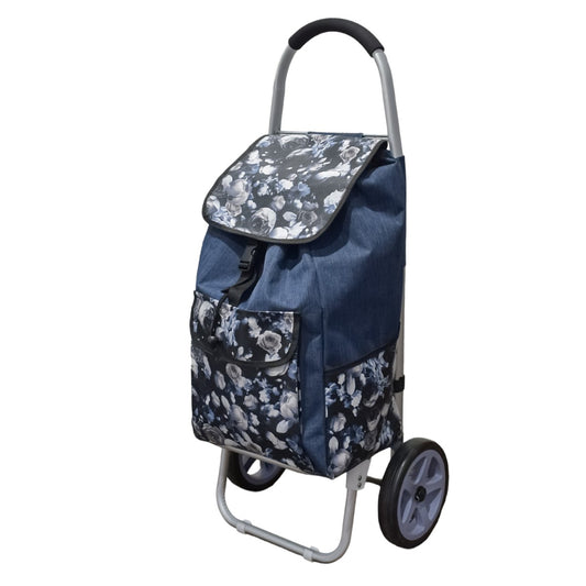 Carucior de piata pliabil, cadru din aluminiu, Naimeed D4949, 2 roti, 49 L, Albastru