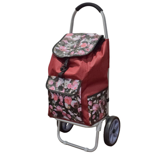 Carucior de piata pliabil, cadru din aluminiu, Naimeed D4949, 2 roti, 49 L, Rosu