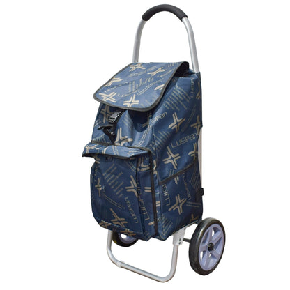 Carucior de piata pliabil, cadru din aluminiu, Naimeed D4951, 2 roti, 49 L, Albastru