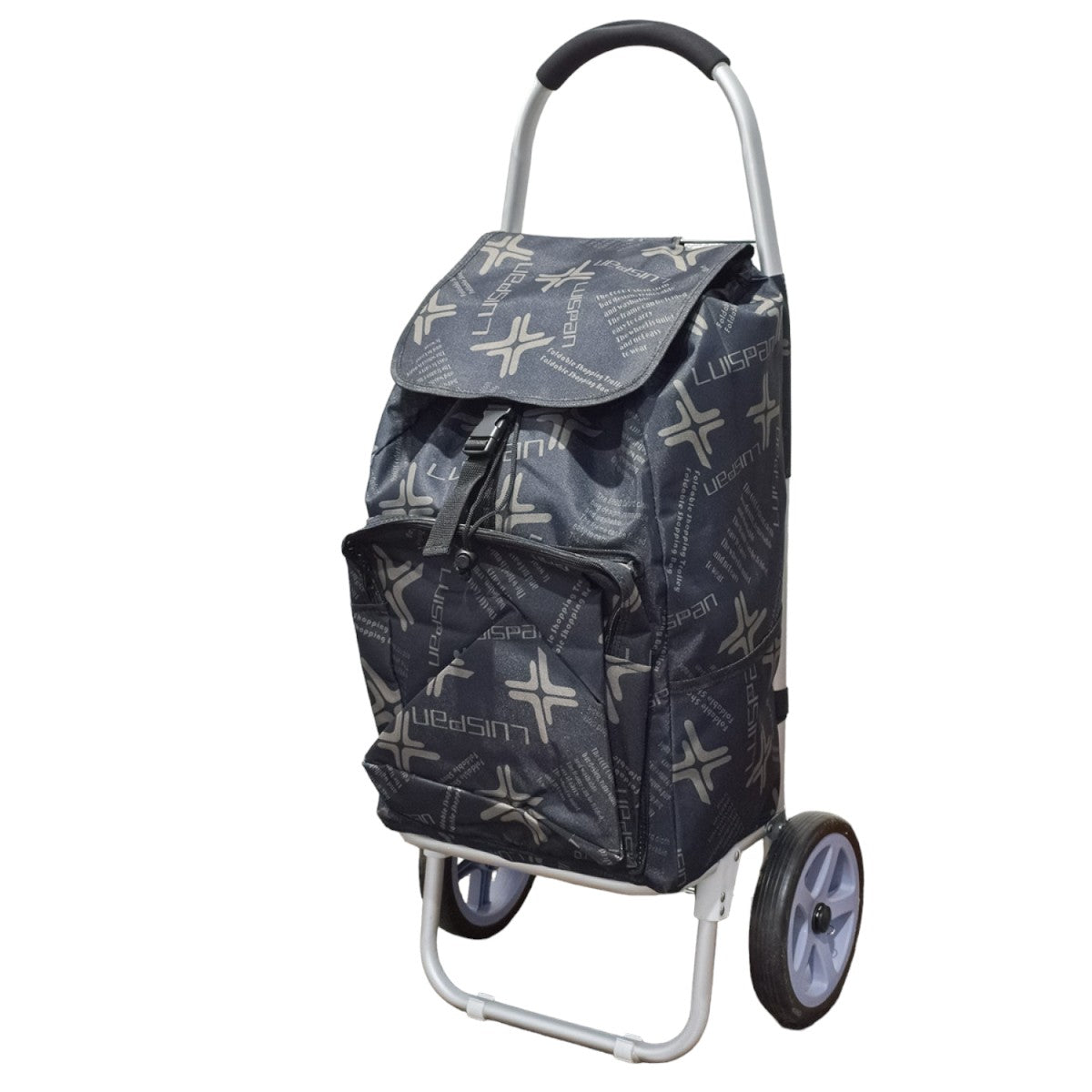 Carucior de piata pliabil, cadru din aluminiu, Naimeed D4951, 2 roti, 49 L, Negru