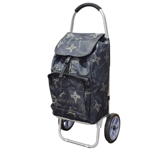 Carucior de piata pliabil, cadru din aluminiu, Naimeed D4951, 2 roti, 49 L, Negru