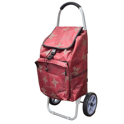 Carucior de piata pliabil, cadru din aluminiu, Naimeed D4951, 2 roti, 49 L, Rosu