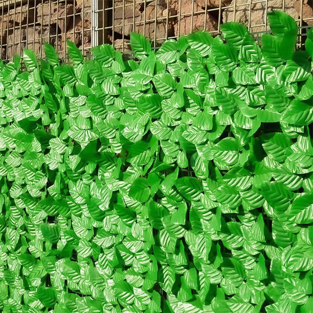 Plasa gard, frunze artificiale, Naimeed D4958, paravan pentru balcon, terasa si gard, Verde Deschis