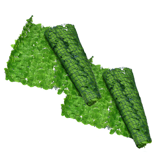 Set 2 role din frunze artificiale,  Naimeed D4958SET2, pentru efect de gard viu, exterior si interior, special pentru crearea unui spatiu intim, cu rezistenta la apa si la razele UV, paravan pentru balcon, terasa si gard, Verde Deschis