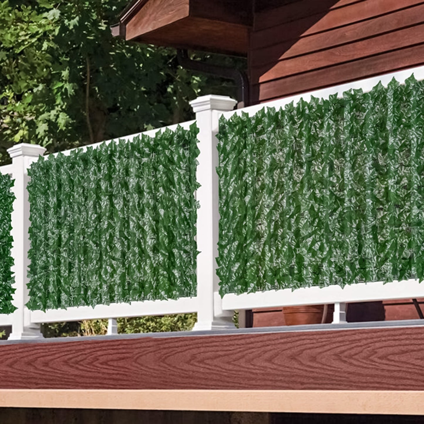 Plasa gard, frunze artificiale, Naimeed D7220, paravan pentru balcon, terasa si gard, 100x30 cm, Verde