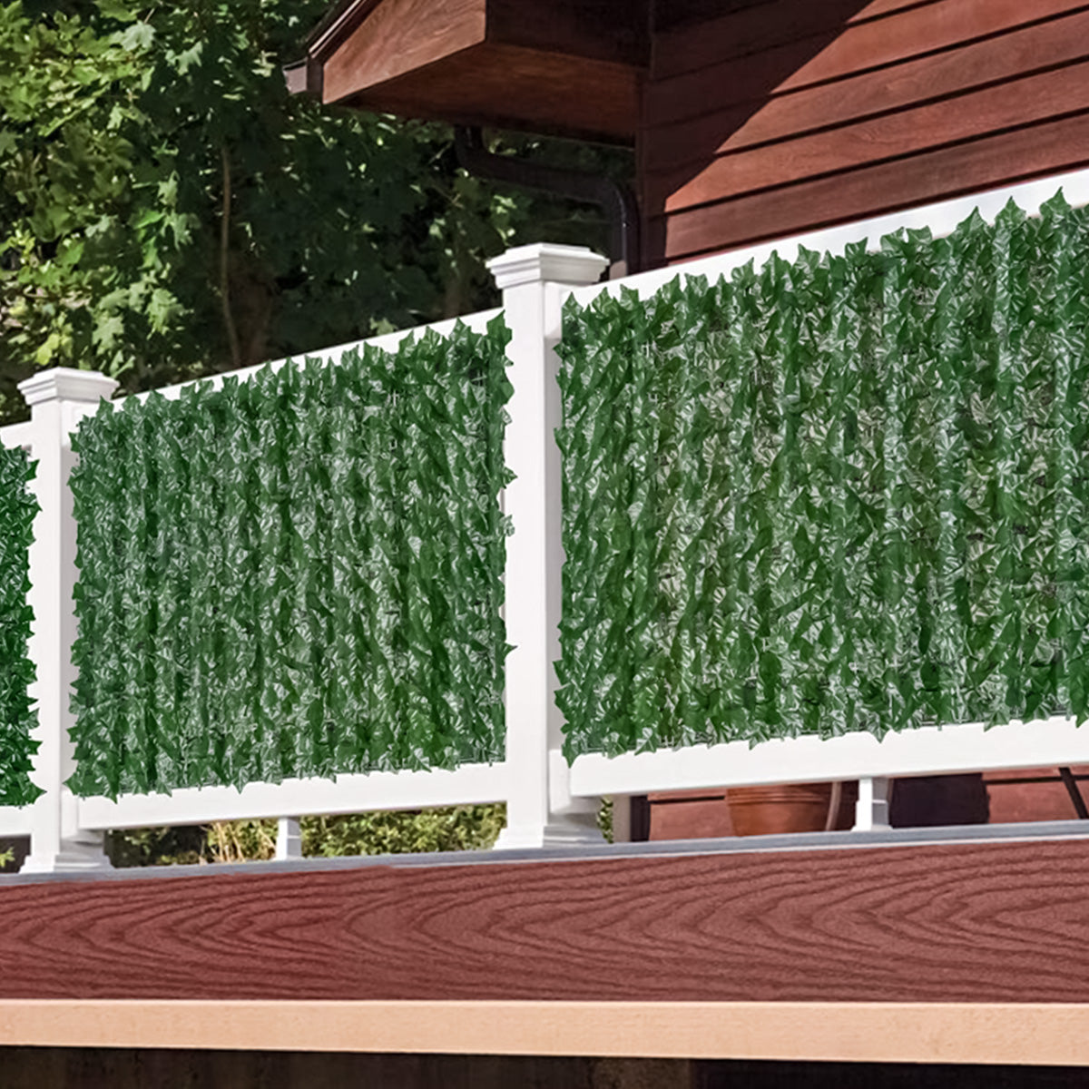 Plasa gard, frunze artificiale, Naimeed D4959, Iedera, paravan pentru balcon, terasa si gard, Verde