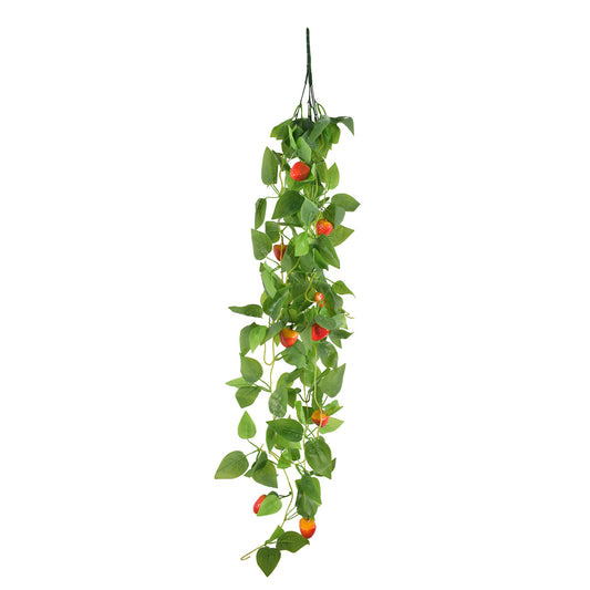 Planta artificiala curgatoare, inaltime 100cm, Naimeed D5015, model capsuna, Portocaliu