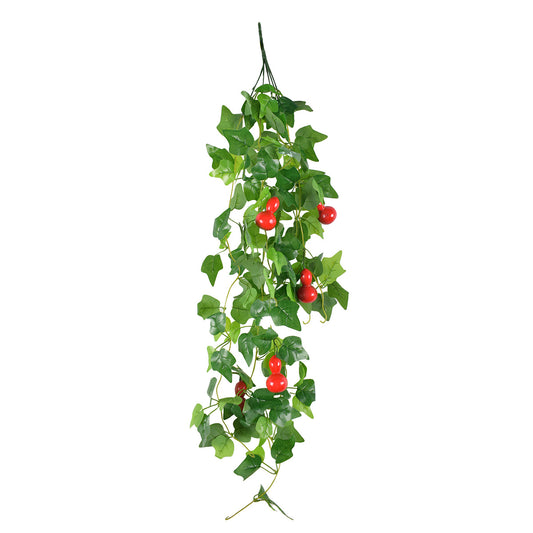 Planta artificiala curgatoare, inaltime 100cm, Naimeed D5015, model dovleac, Rosu