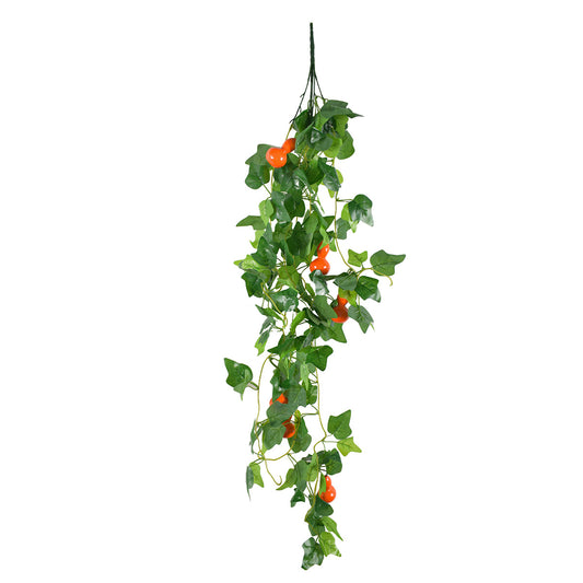 Planta artificiala curgatoare, inaltime 100cm, Naimeed D5015, model dovleac, Portocaliu