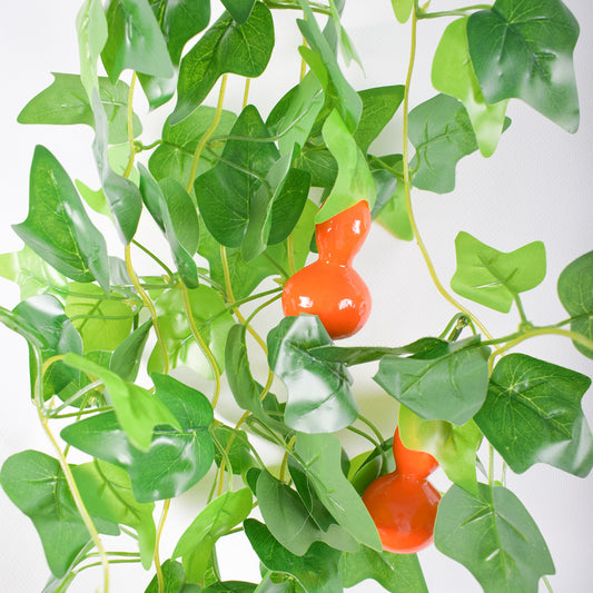 Planta artificiala curgatoare, inaltime 100cm, Naimeed D5015, model dovleac, Portocaliu
