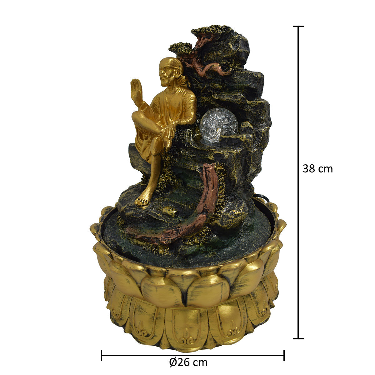 Fantana arteziana, Feng Shui, LED, pompa submersibila, Naimeed D5073, 26x26x38cm