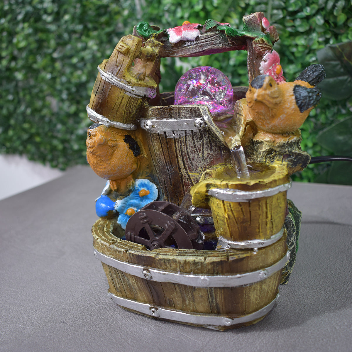 Fantana arteziana, LED, pompa submersibila, Naimeed D5088, 14x12x20cm