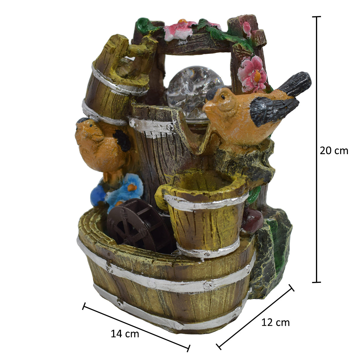 Fantana arteziana, LED, pompa submersibila, Naimeed D5088, 14x12x20cm