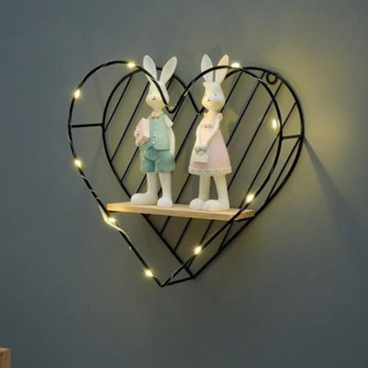 Etajera Suspendata, Luminite Led, Negru, Naimeed D50N, 30x27x10 cm