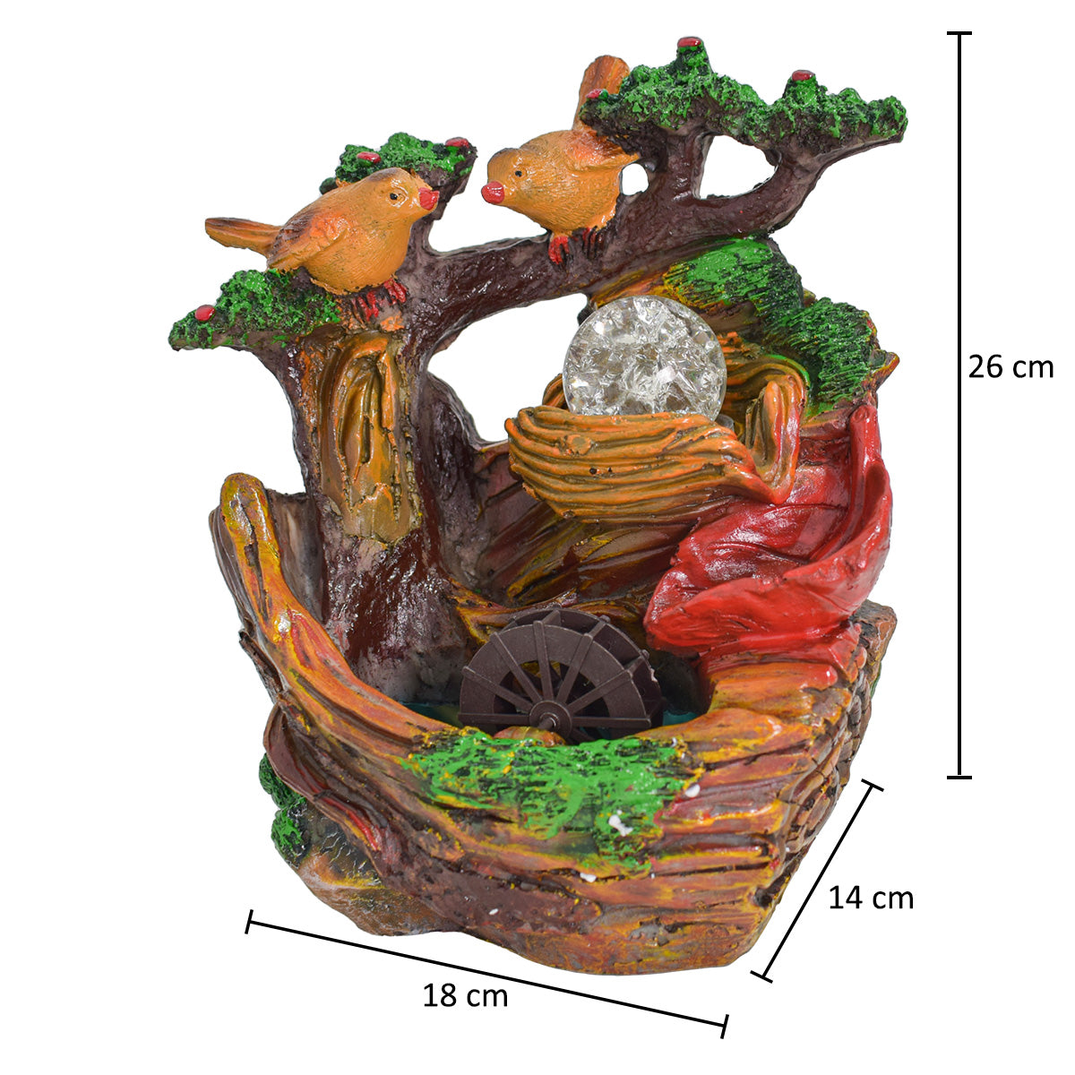 Fantana arteziana, LED, pompa submersibila, Naimeed D5102, 18x14x26cm