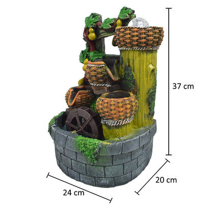 Fantana arteziana, LED, pompa submersibila, Naimeed D5109, 24x20x37cm