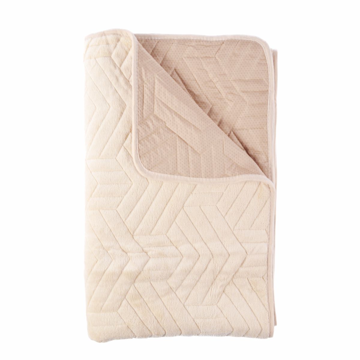 Cuvertura Canapea, Naimeed D5117L, 70x240cm, poliester, pufoasa, matlasata, Crem