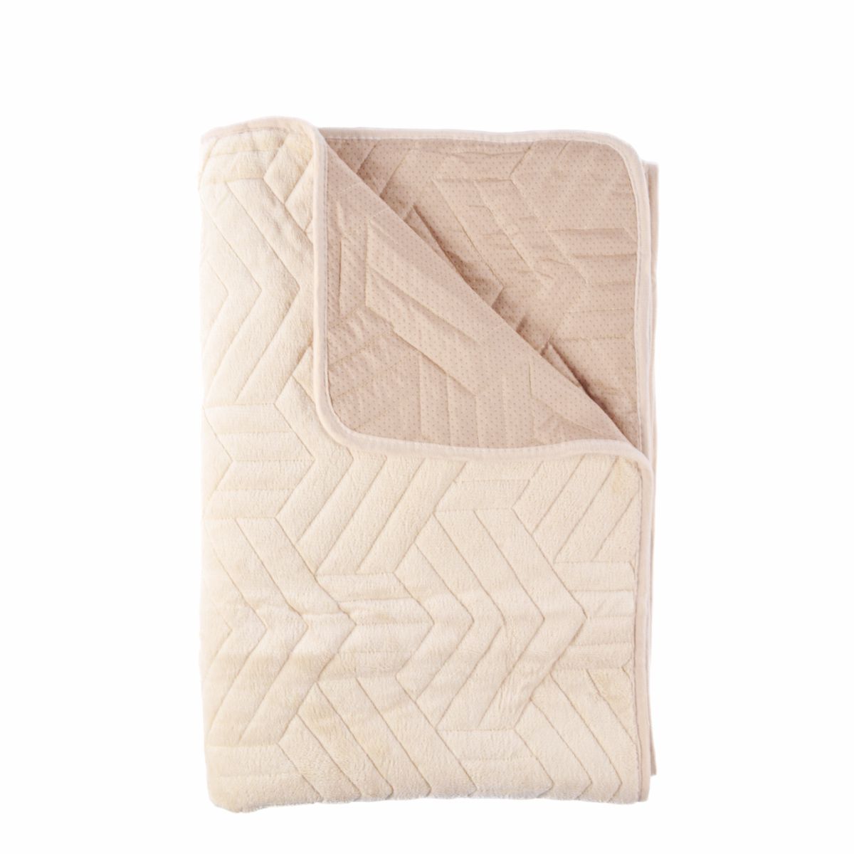 Cuvertura Canapea, Naimeed D5117M, 70x210cm, poliester, pufoasa, matlasata, Crem