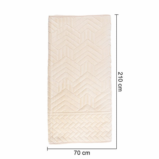 Cuvertura Canapea, Naimeed D5117M, 70x210cm, poliester, pufoasa, matlasata, Crem