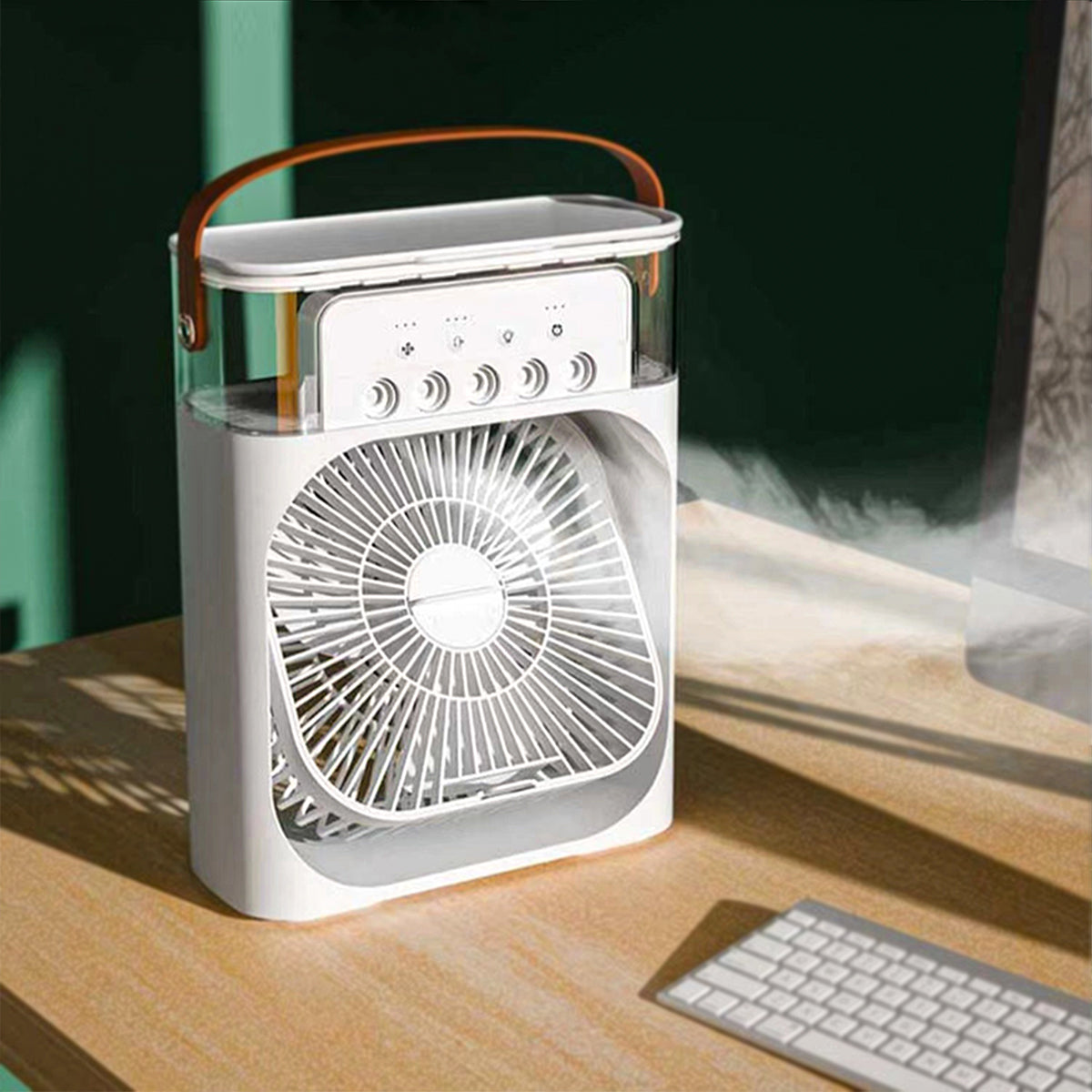 Ventilator, umidificator, Naimeed D5120, alimentare USB, Alb