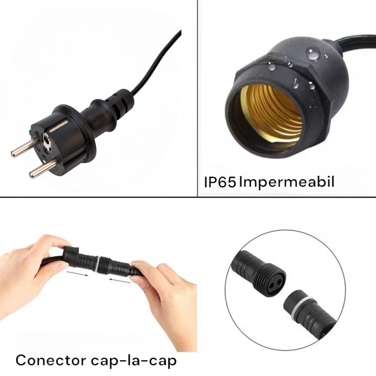 Ghirlanda luminoasa, decorativa, interconectabila, Naimeed D6122, 10m, 10 Becuri LED, Lumina Alb Cald