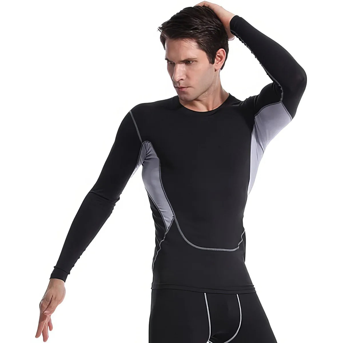 Echipament sportiv barbati, Naimeed D5148, costum compresie,marime M, Negru - 221.ro